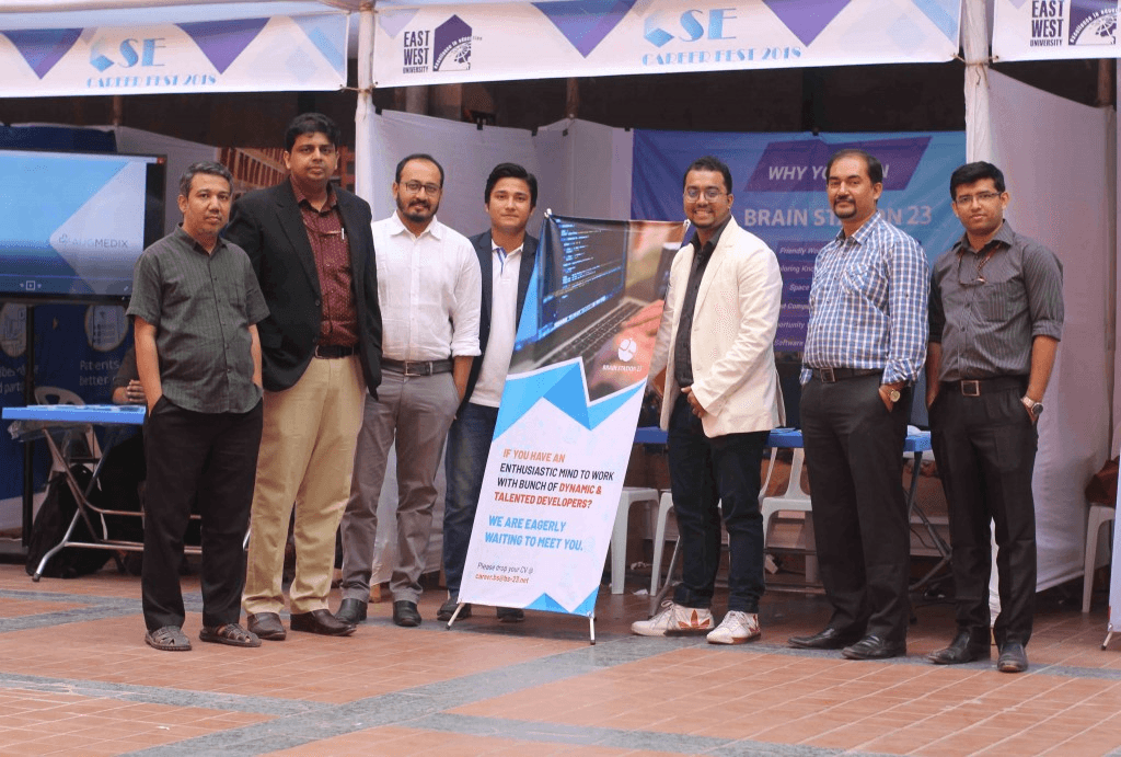 Students at an East West University department event